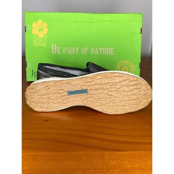 Josef Seibel Graphite Metallic Slip-On Leather Sneakers EU 37 / US 6. Comfort